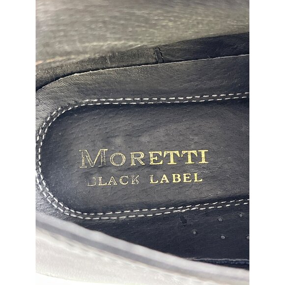 Moretti Black Label Glen Men\'s Black Leather Oxfords Size 12D SKU 6102 main image 4